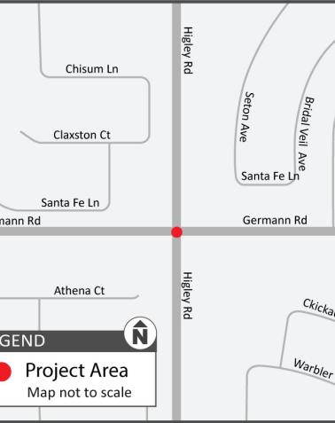 Map  Higley and Germann roads (Town of Gilbert) Local Intersection Improvement Project