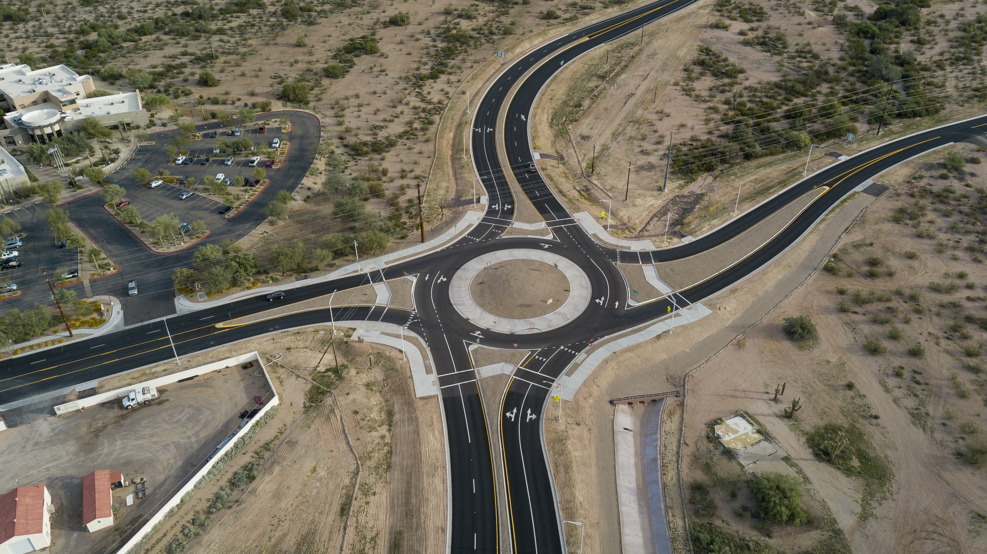 Roundabout drone view