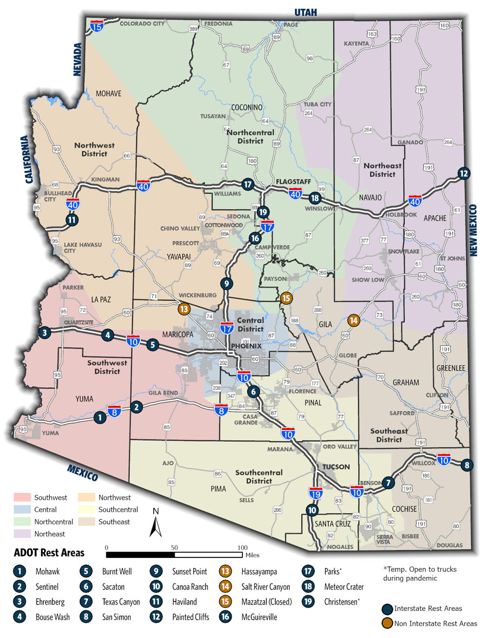 Statewide Rest Area Location Map