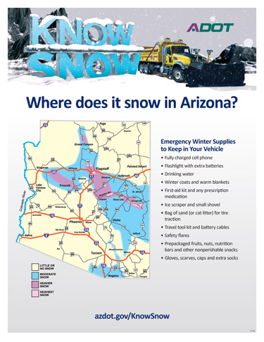 Where does it snow in Arizona? Infographic