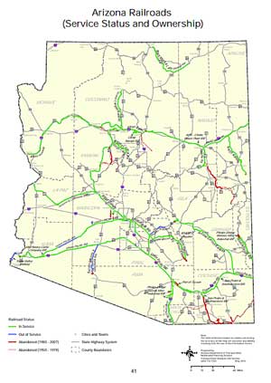 Arizona Railroads Map