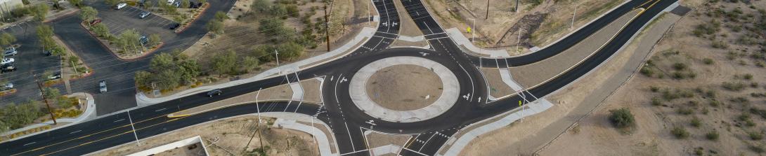 Roundabout drone view