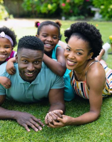 Family with children in the park