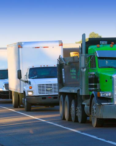 Commercial vehicles on the road