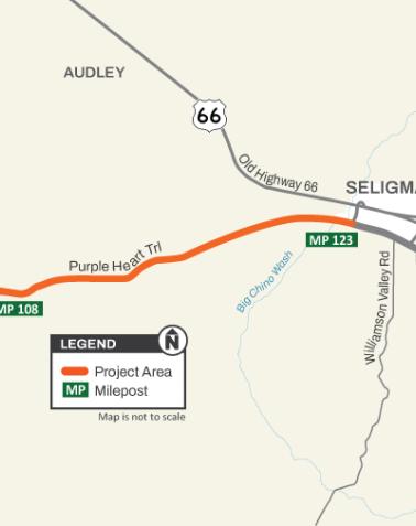 Project Area Map I-40 Seligman Pavement Rehabilitation - Markham Wash to Seligman