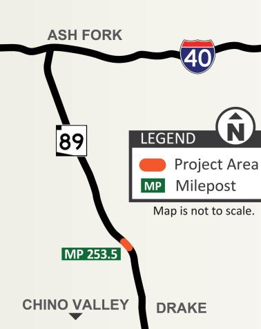 SR 89 Northbound Passing Lane Map