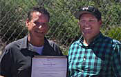 Norm Bessler accepting Spirit Award Norm Bessler accepting Spirit Award