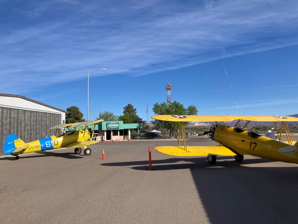 Cottonwood Airport in Arizona - Winner of ADOT's 2022 Airport of the Year award (Photo provided by Cottonwood Airport) CottonwoodAirportBiPlanesOnDisplayCreditCottonwoodAirport.jpg