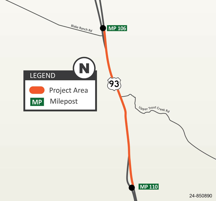 Map US 93 Cane Springs Improvement Project