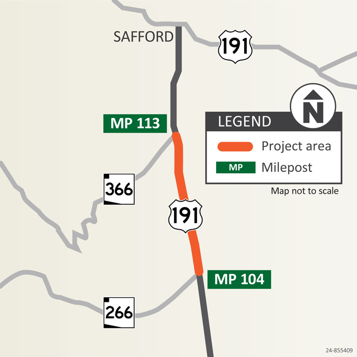 Project Map US 191: SR 266 to SR 366 Pavement Preservation