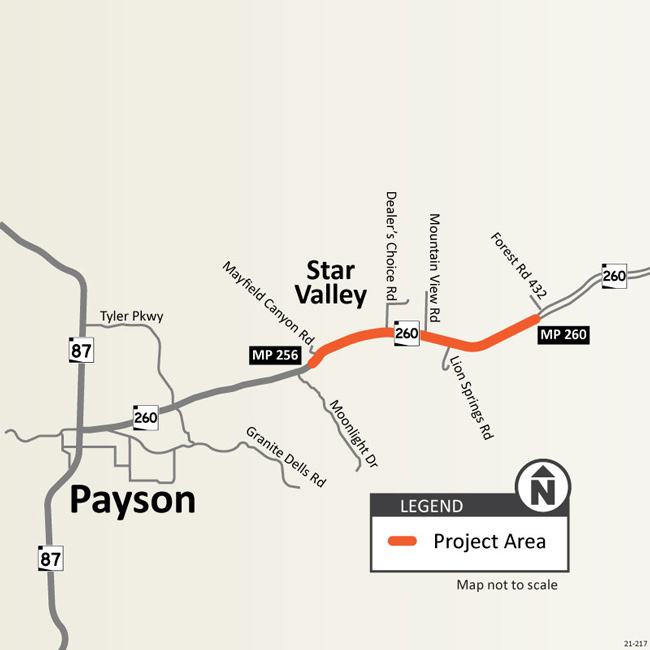 Map SR 260 Lion Springs Improvement Project