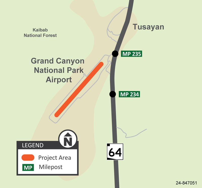 Map Grand Canyon National Park Airport Runway Rehabilitation Project