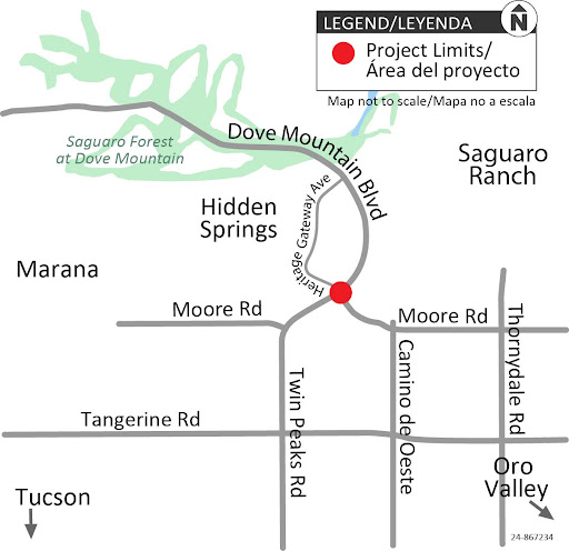 Project Map - Dove Mountain Blvd and Moore Road Intersection Improvement Project