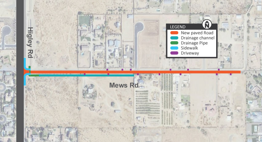 Project Map - Mews Road, Higley to 172nd Street Paving Project