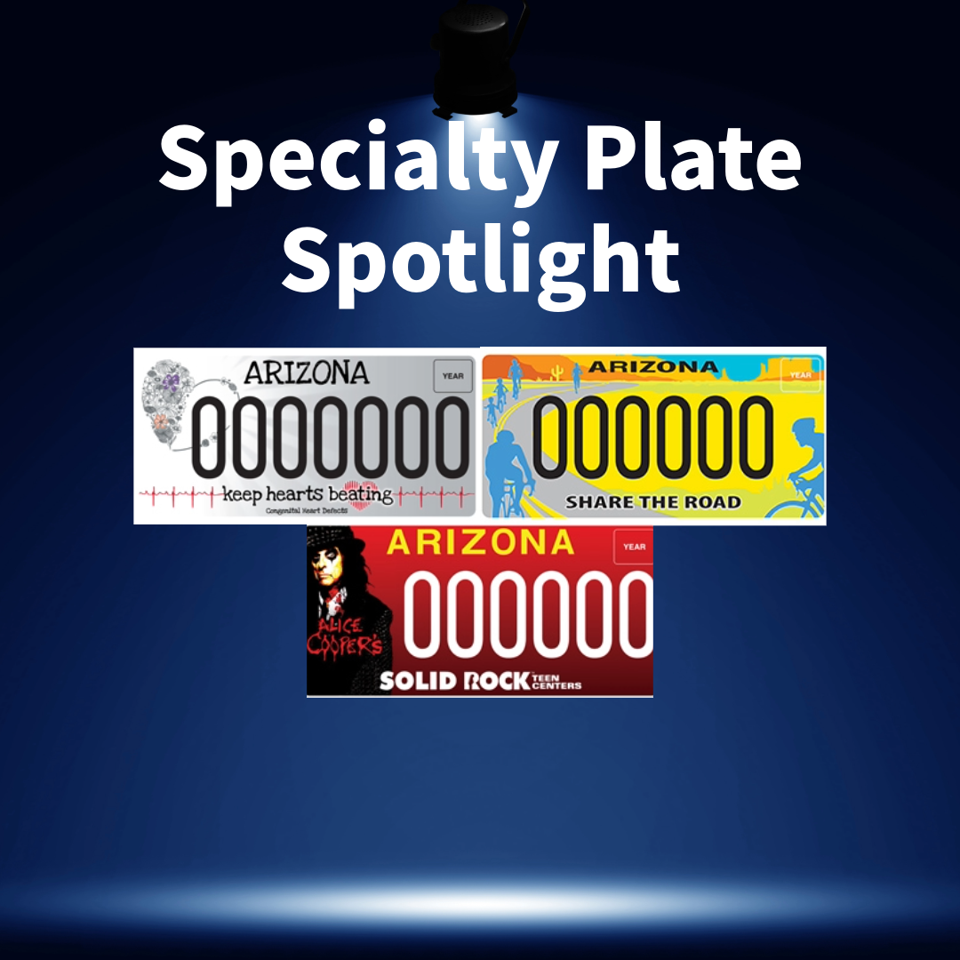 Specialty plates featured in February.