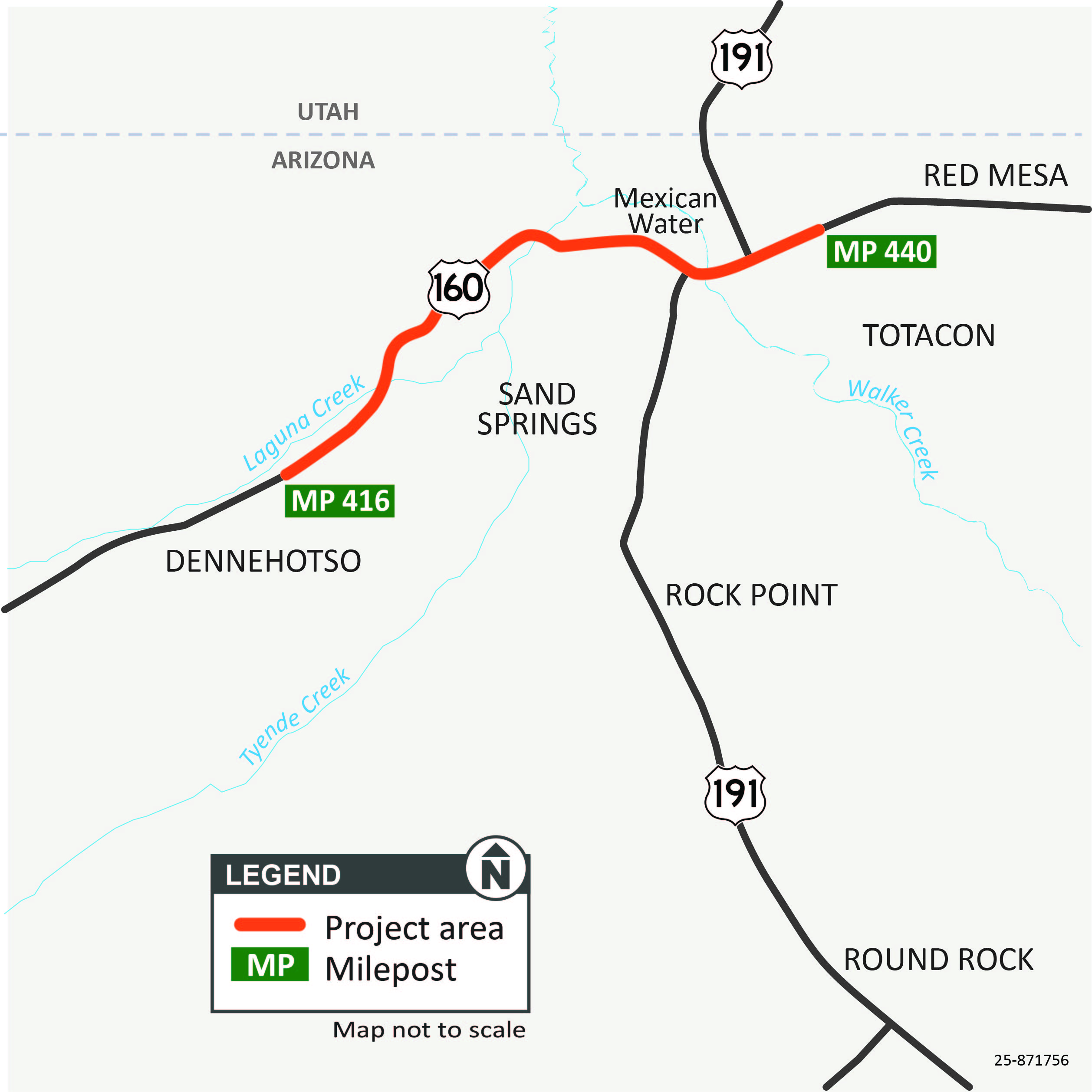 US 160 Dennehotso Project Map