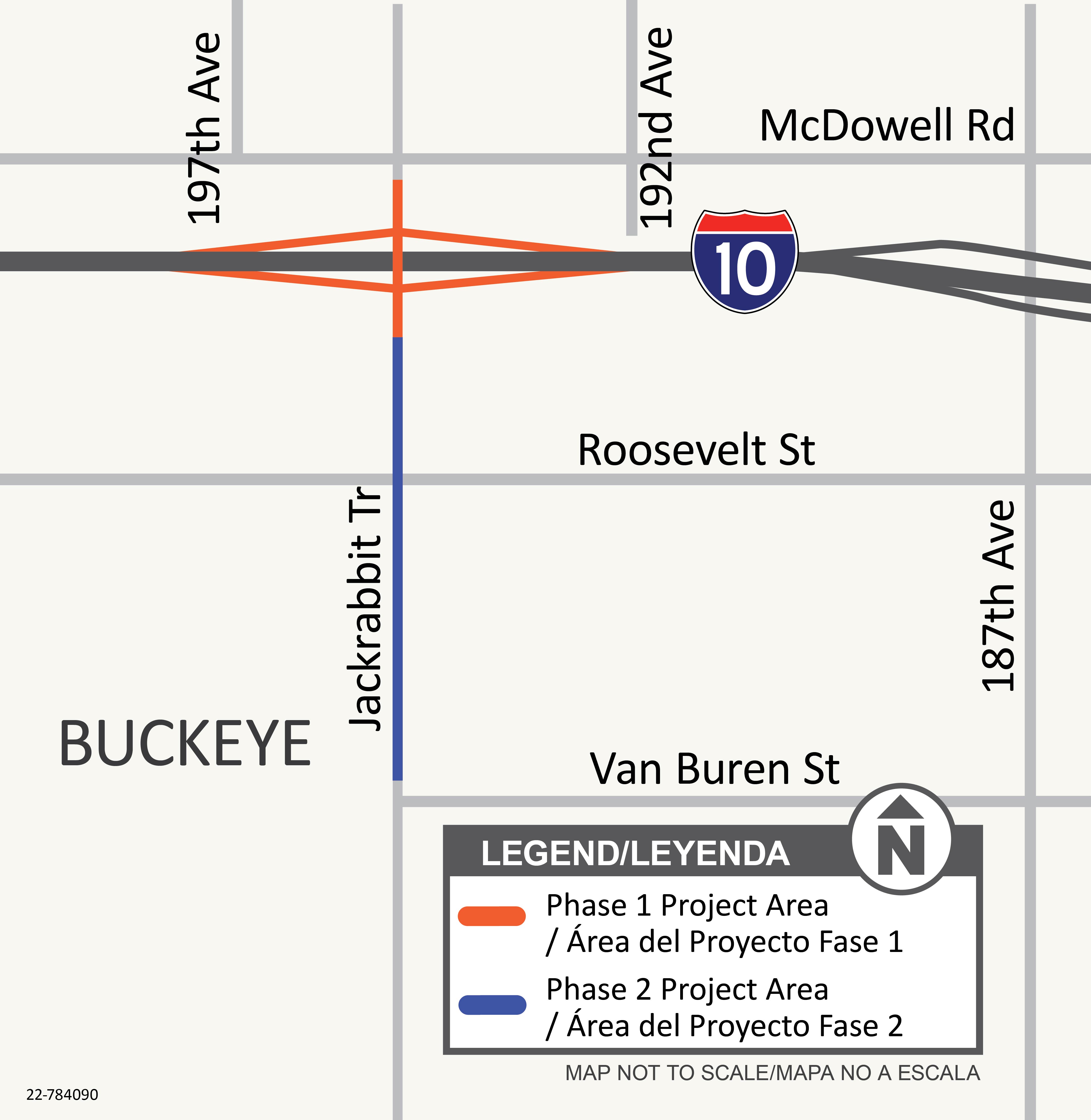 I-10 and Jackrabbit Trail Traffic Interchange Map