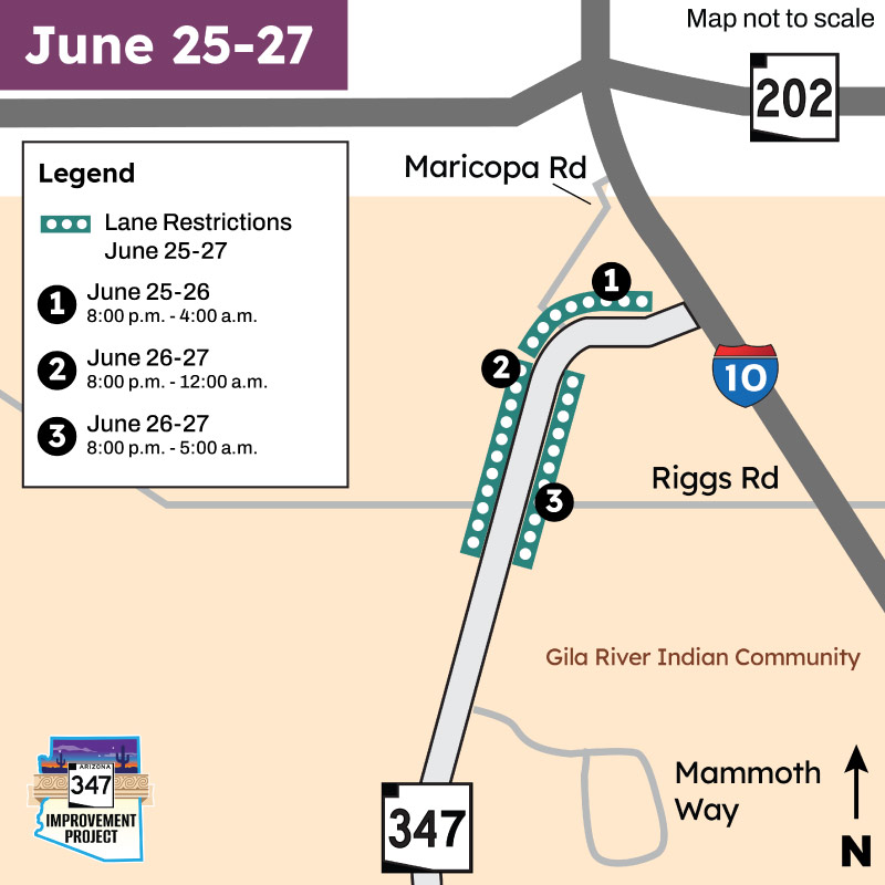 Traffic Restrictions Map June 25-27 SR 347