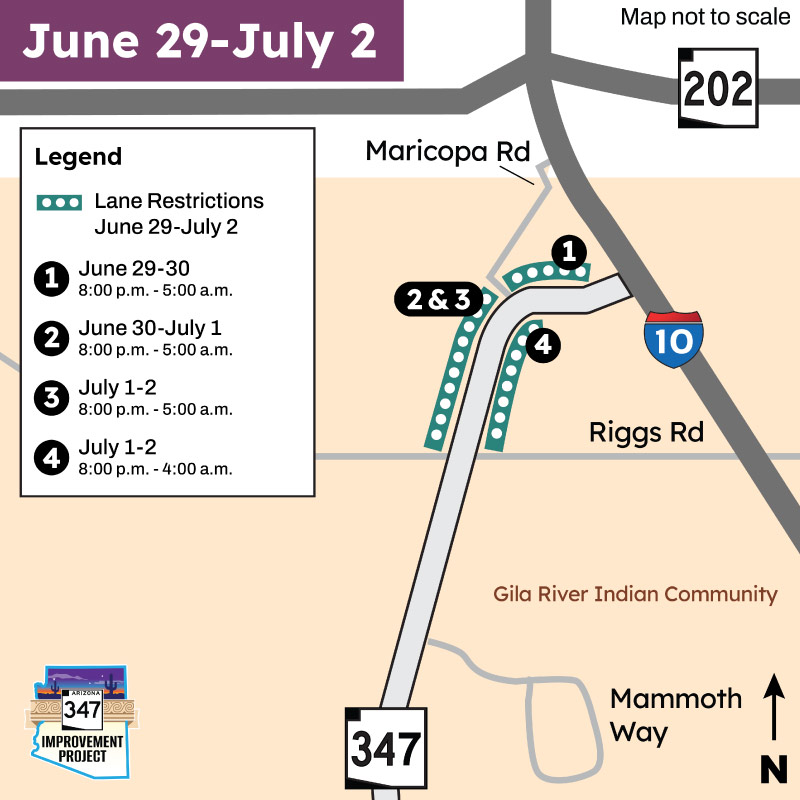Traffic Restrictions Map June 29-July 2 sr 347