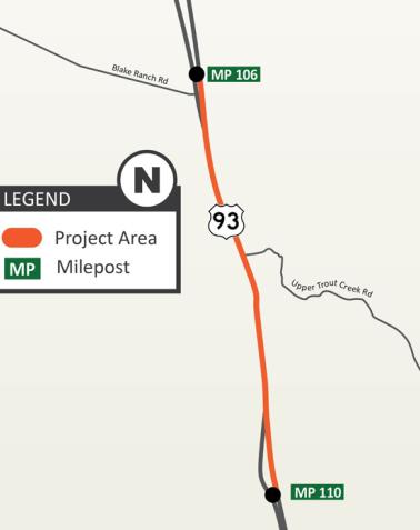 Map US 93 Cane Springs Improvement Project