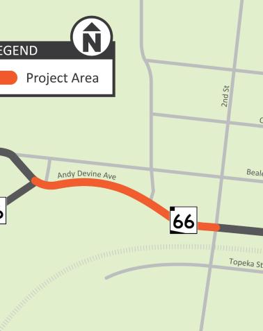 Andy Devine Ave & 2nd St Improvements map