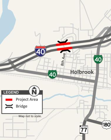 I-40 8th Avenue Bridge Rehabilitation Project Map