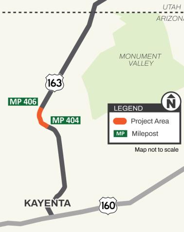 US 163 Safety Improvements Map
