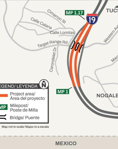 I-19 Western Ave Bridge Project Map